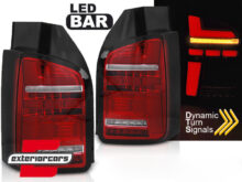 Full LED stražnja svjetla SEQ žmigavci (crvena/kristal) / Volkswagen Transporter T6 (2015-2019)