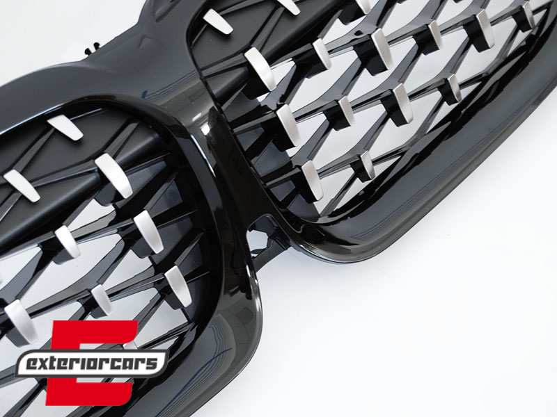 Prednja maska Diamond dizajn (piano crna/chrome) / BMW serije 3 G20 limuzina G21 karavan (2019-06.2022) - Slika 3