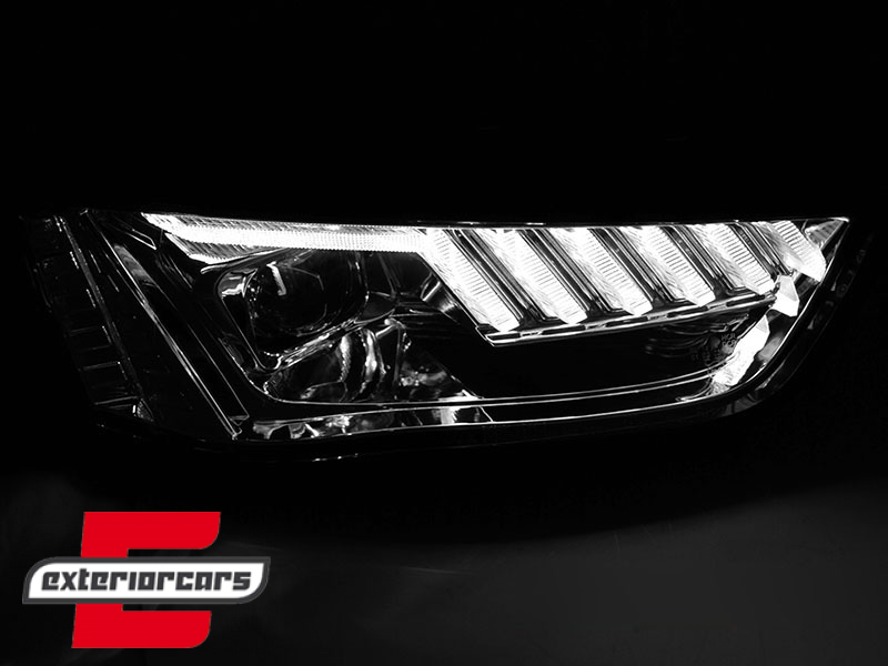 Prednja svjetla LED DRL SEQ žmigavci (chrome) / Audi A4 B8.5 Facelift (2012-2015) - Slika 2