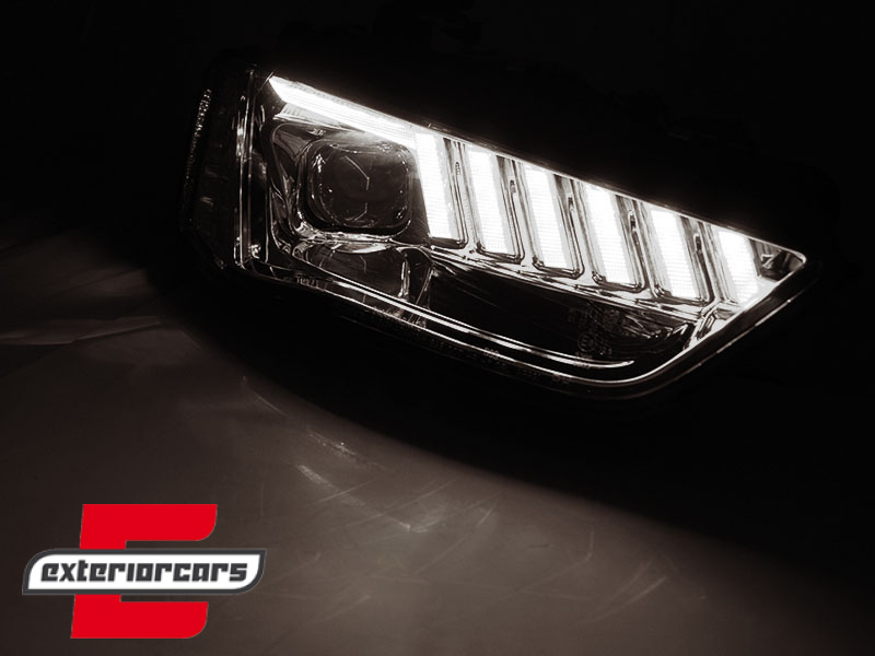 Prednja svjetla LED DRL SEQ žmigavci (chrome) / Audi A4 B8.5 Facelift (2012-2015) - Slika 3