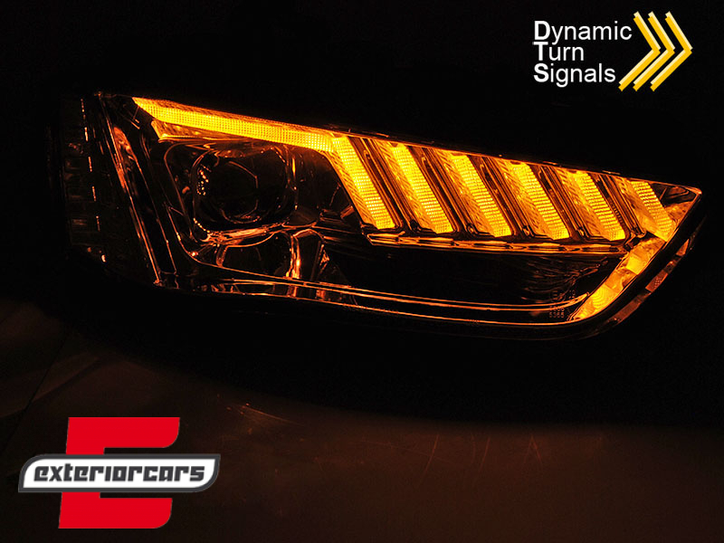 Prednja svjetla LED DRL SEQ žmigavci (chrome) / Audi A4 B8.5 Facelift (2012-2015) - Slika 4