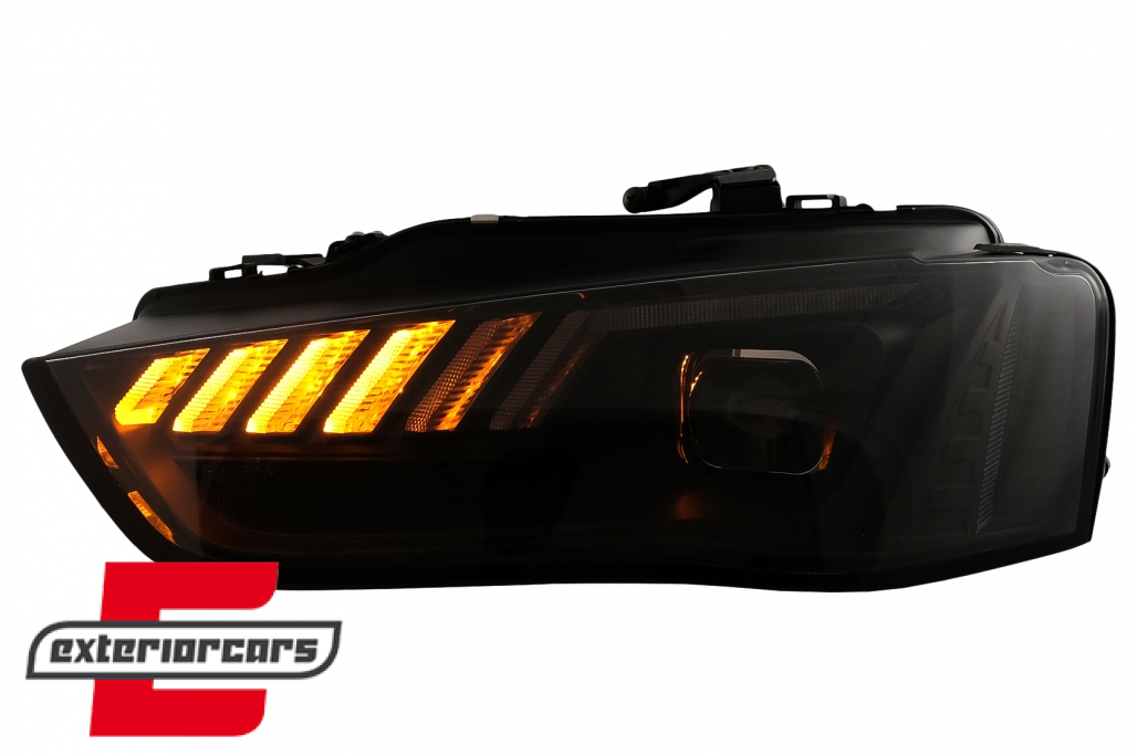 Prednja svjetla LED DRL SEQ žmigavci (crna) / Audi A4 B8.5 Facelift (2012-2015) - Slika 11
