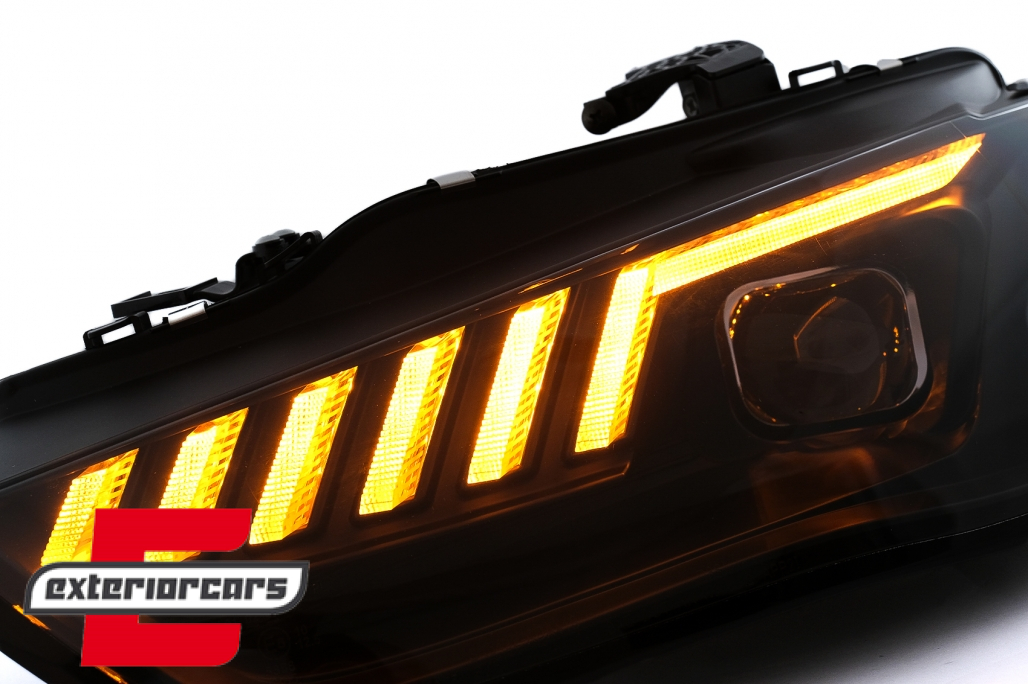 Prednja svjetla LED DRL SEQ žmigavci (crna) / Audi A4 B8.5 Facelift (2012-2015) - Slika 13