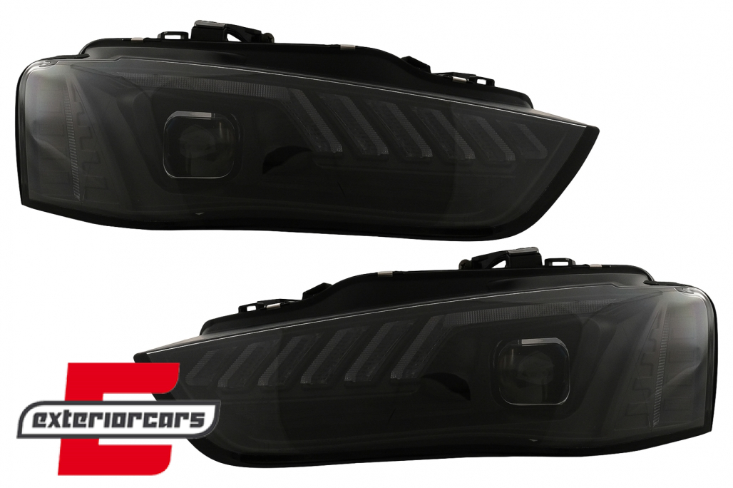 Prednja svjetla LED DRL SEQ žmigavci (crna) / Audi A4 B8.5 Facelift (2012-2015) - Slika 14