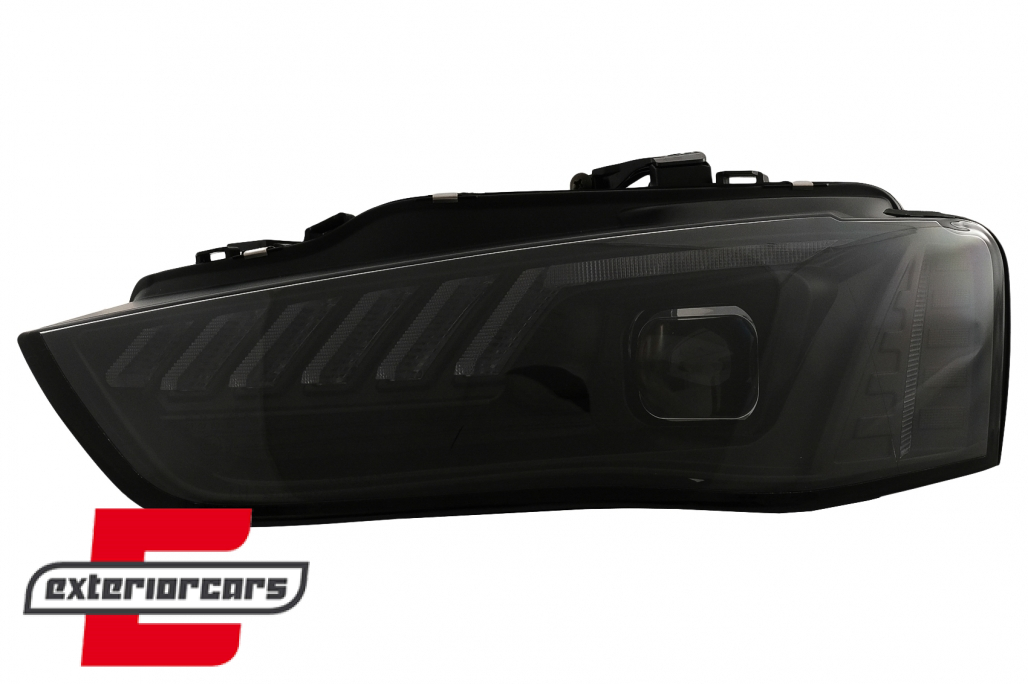 Prednja svjetla LED DRL SEQ žmigavci (crna) / Audi A4 B8.5 Facelift (2012-2015) - Slika 15