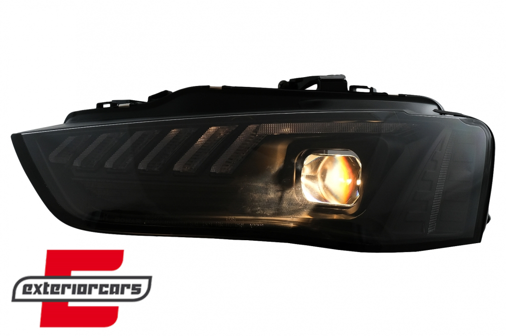 Prednja svjetla LED DRL SEQ žmigavci (crna) / Audi A4 B8.5 Facelift (2012-2015) - Slika 7