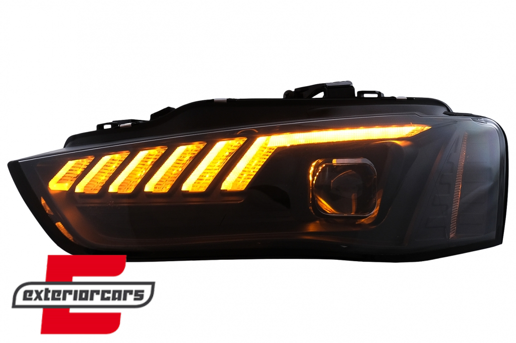 Prednja svjetla LED DRL SEQ žmigavci (crna) / Audi A4 B8.5 Facelift (2012-2015) - Slika 10