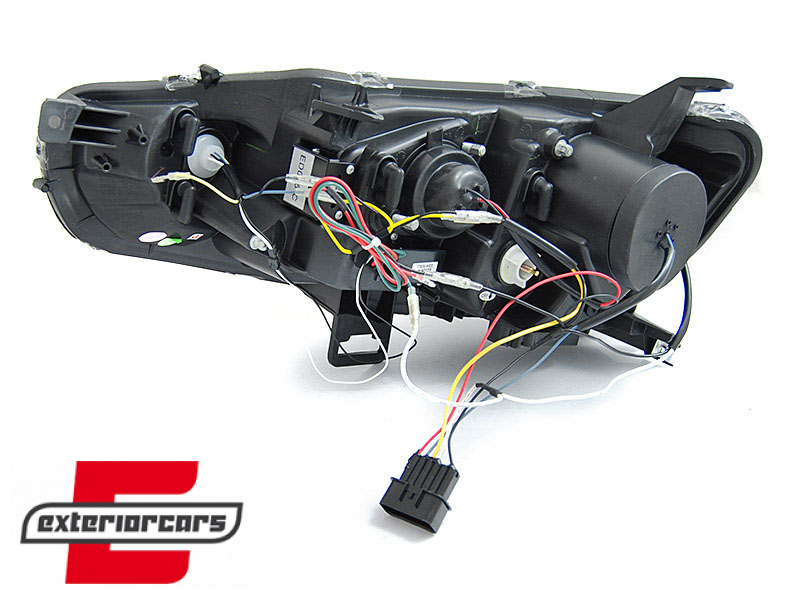 Prednja svjetla LED TubeLight SEQ žmigavci (crna) / Mitsubishi Lancer 8 (2007-2017) - Slika 4