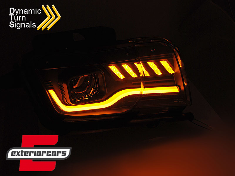 Prednja svjetla LED TubeLight SEQ žmigavci (crna) / Chevrolet Camaro Mk5 (2009-2013) - Slika 3