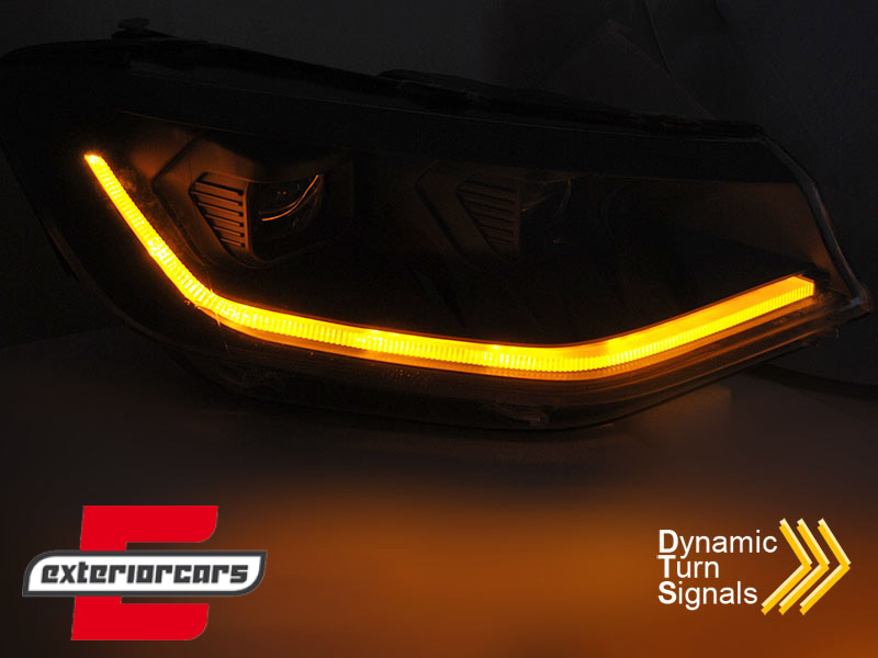 Full LED prednja svjetla TubeLight SEQ žmigavci (crna) / Volkswagen Caddy V (2020-) - Slika 3