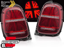 Full LED stražnja svjetla SEQ žmigavci JCW dizajn (crvena/kristal) / MINI ONE F55 F56 F57 3V 5V Cabrio (2014-2018)
