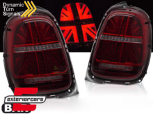 Full LED stražnja svjetla SEQ žmigavci JCW dizajn (crvena/smoke) / MINI ONE F55 F56 F57 3V 5V Cabrio (2014-2018)