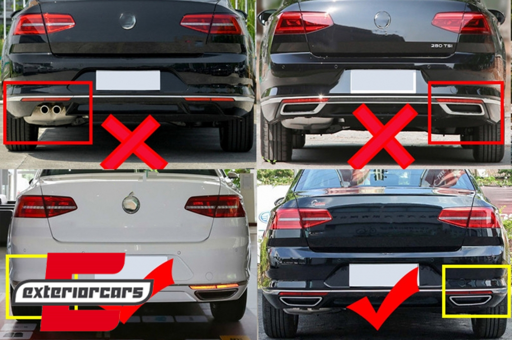Ukrasni okviri nastavaci auspuha (piano crna) / VW Passat B8 3G GTE / Alltrack (2015-2019) - Slika 8