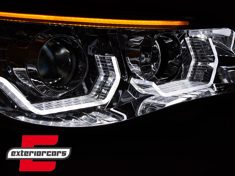 Prednja svjetla 3D Angel Eyes LED žmigavci (chrome) / BMW serije 5 E60 E61 (2003-2007) - Slika 5