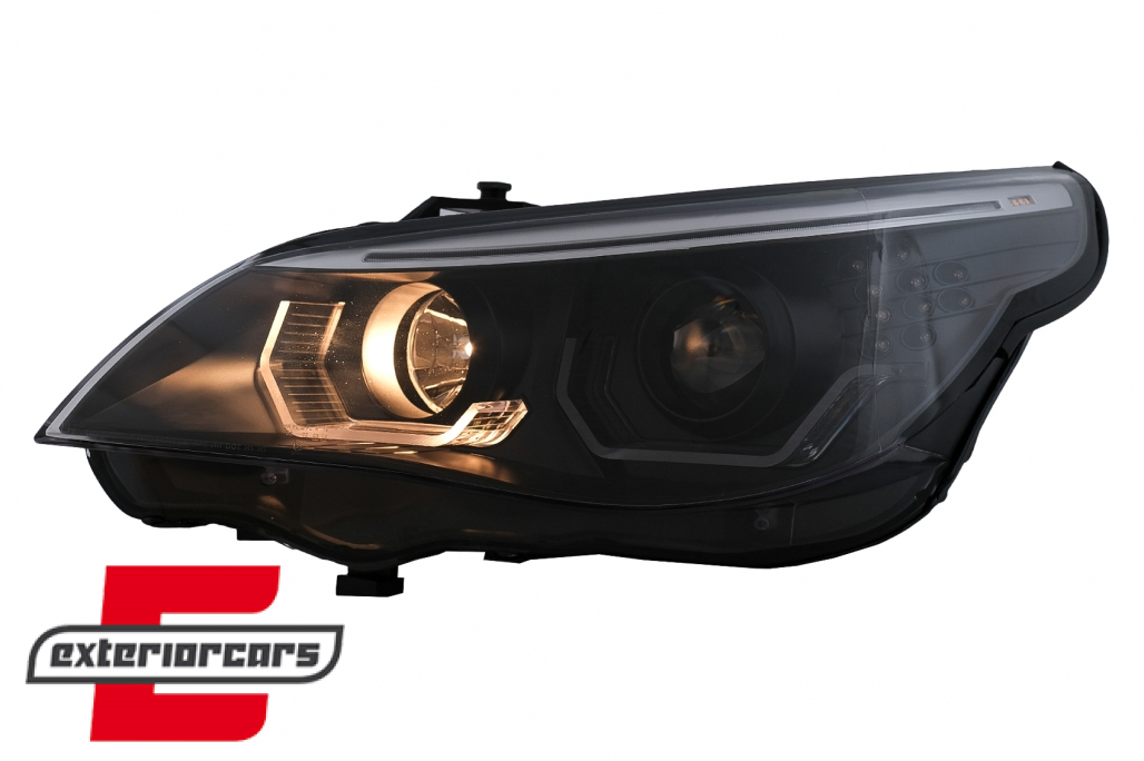Prednja svjetla 3D Angel Eyes LED žmigavci (crna) / BMW serije 5 E60 E61 (2003-2007) - Slika 11