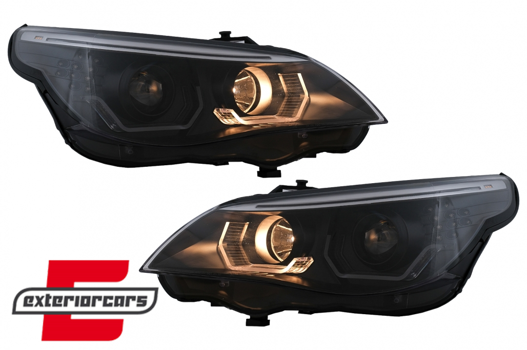 Prednja svjetla 3D Angel Eyes LED žmigavci (crna) / BMW serije 5 E60 E61 (2003-2007) - Slika 12