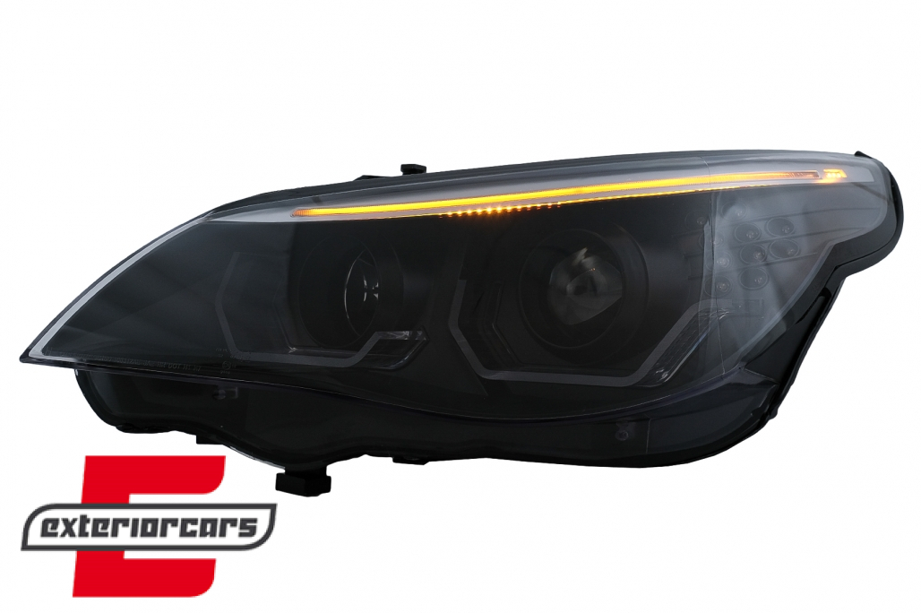 Prednja svjetla 3D Angel Eyes LED žmigavci (crna) / BMW serije 5 E60 E61 (2003-2007) - Slika 14