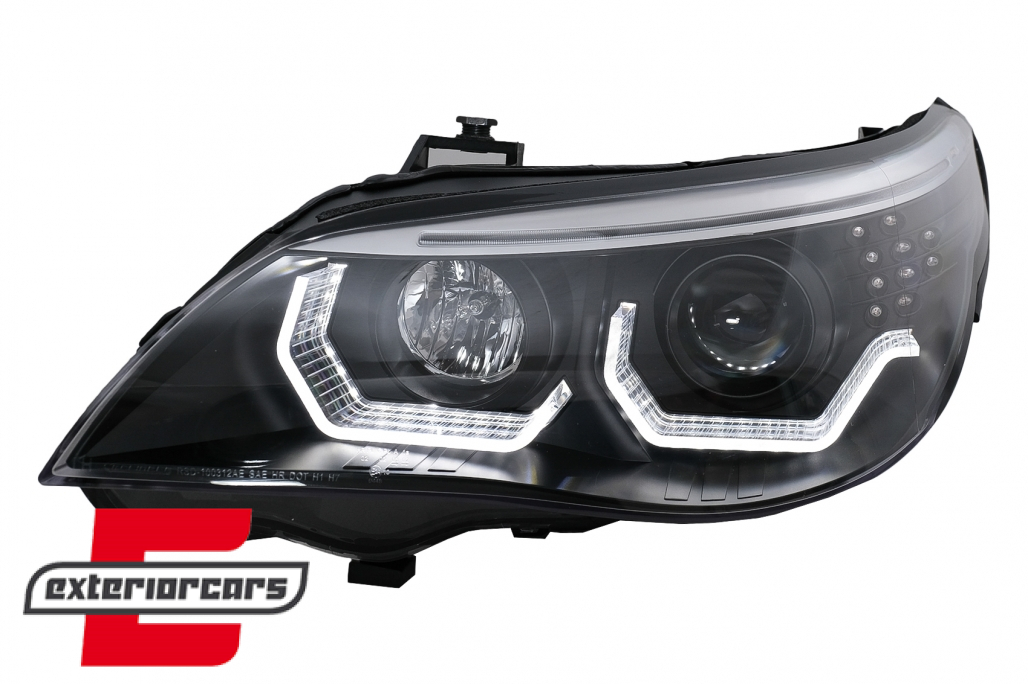 Prednja svjetla 3D Angel Eyes LED žmigavci (crna) / BMW serije 5 E60 E61 (2003-2007) - Slika 4