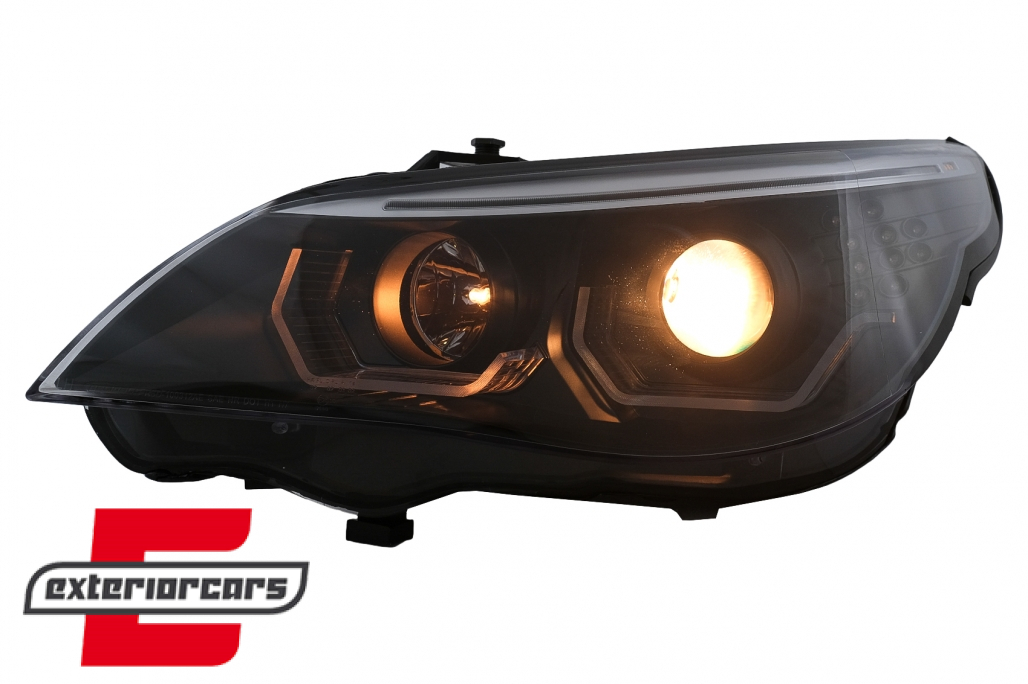 Prednja svjetla 3D Angel Eyes LED žmigavci (crna) / BMW serije 5 E60 E61 (2003-2007) - Slika 8