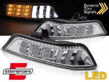 LED prednji žmigavci SEQ sa pozicijskim svjetlom (chrome) / Ford Mustang Mk6 VI (2015-2017)