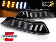 LED prednji žmigavci SEQ sa pozicijskim svjetlom (crna) / Ford Mustang Mk6 VI (2015-2017)