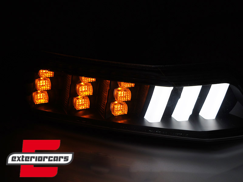 LED prednji žmigavci SEQ sa pozicijskim svjetlom (crna) / Ford Mustang Mk6 VI (2015-2017) - Slika 2