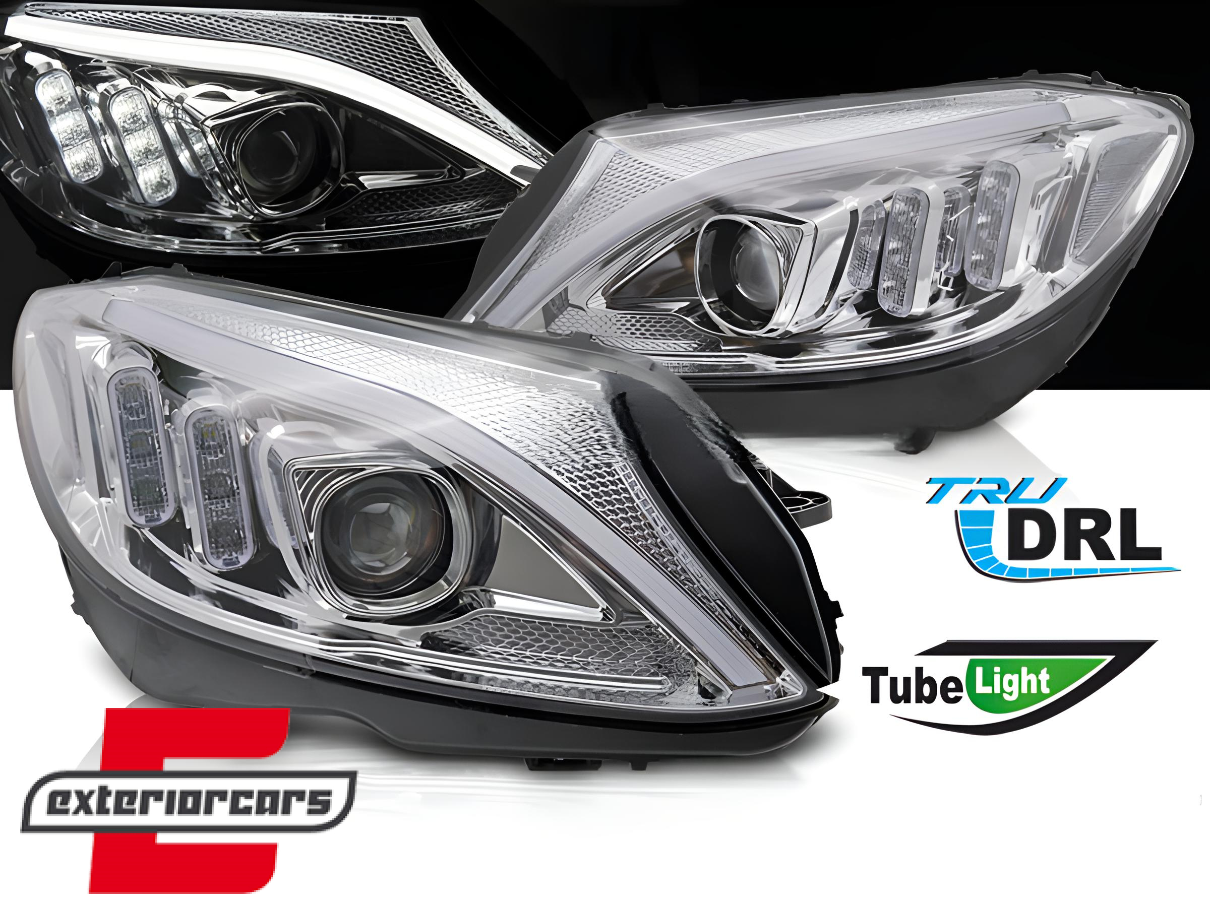 Prednja svjetla LED DRL SEQ žmigavci (chrome) / Mercedes C-klasa W205 S205 A205 C205 (2014-2018)
