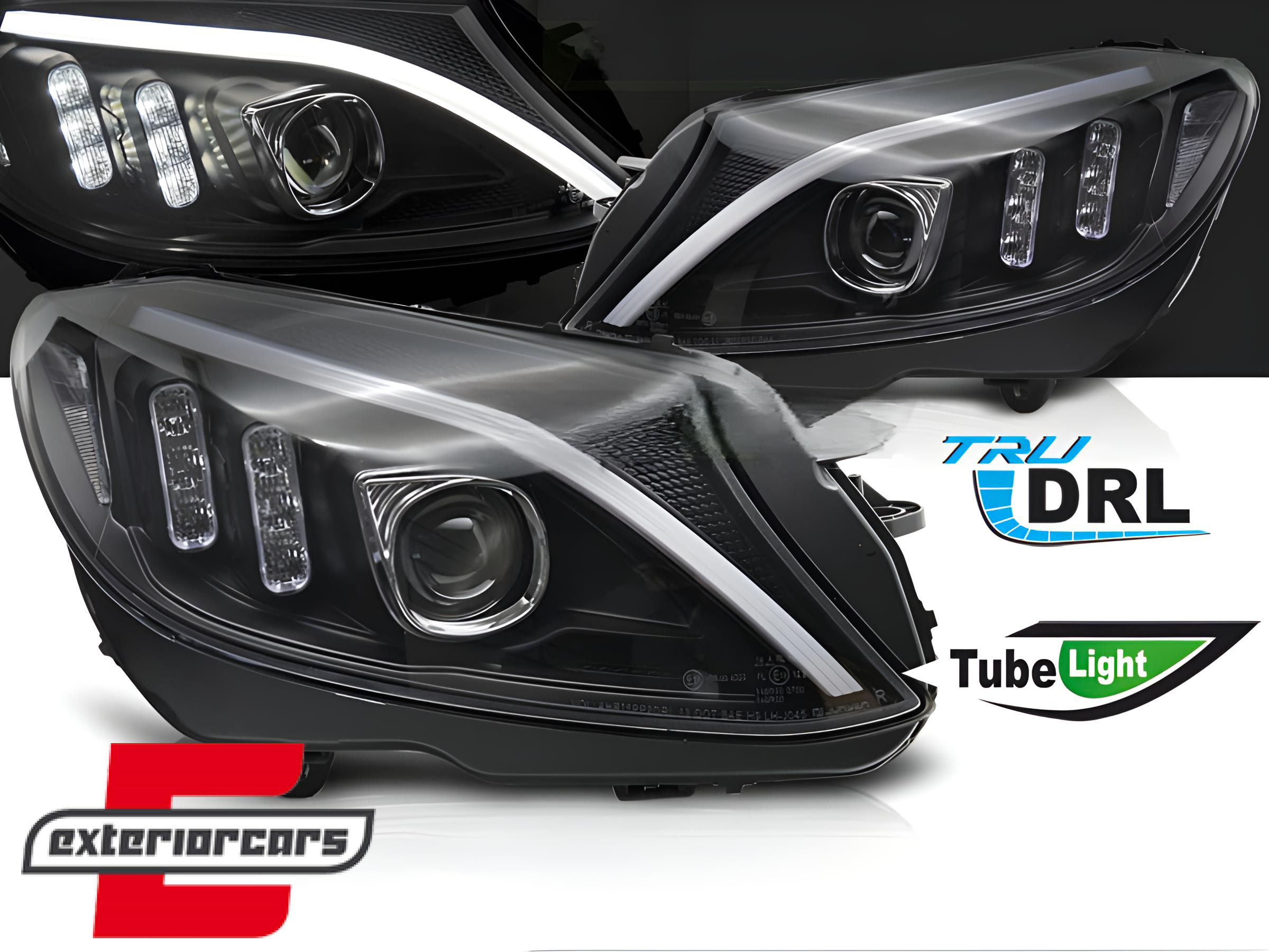 Prednja svjetla LED DRL SEQ žmigavci (crna) / Mercedes C-klasa W205 S205 A205 C205 (2014-2018)