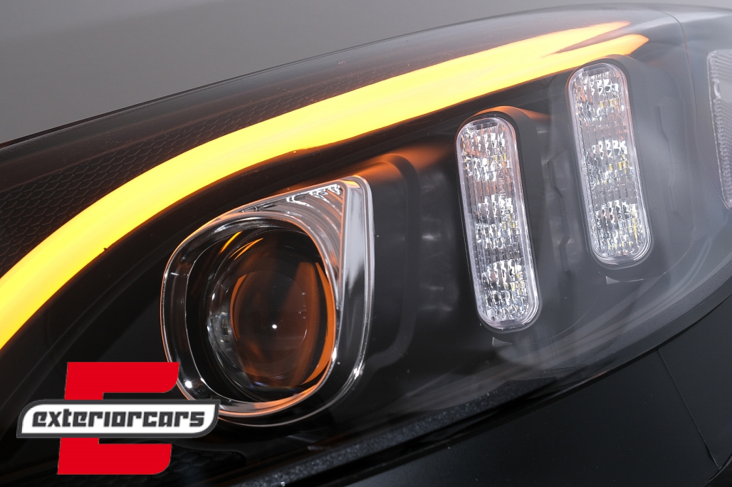 Prednja svjetla LED DRL SEQ žmigavci (crna) / Mercedes C-klasa W205 S205 A205 C205 (2014-2018) - Slika 11