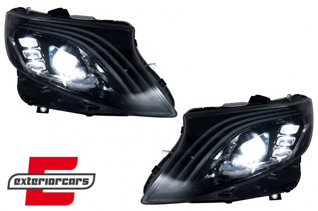 Full LED prednja svjetla SEQ žmigavci (crna) / Mercedes V-klasa Vito W447 (2014-2023) - Slika 11
