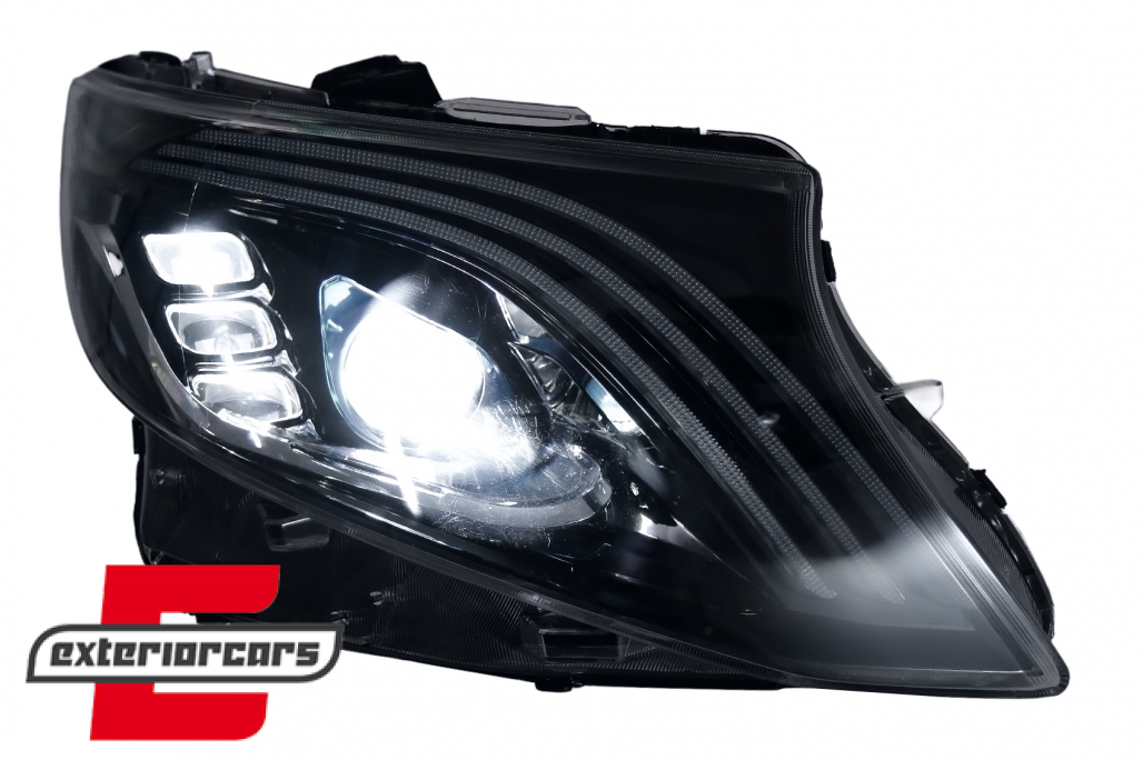 Full LED prednja svjetla SEQ žmigavci (crna) / Mercedes V-klasa Vito W447 (2014-2023) - Slika 12