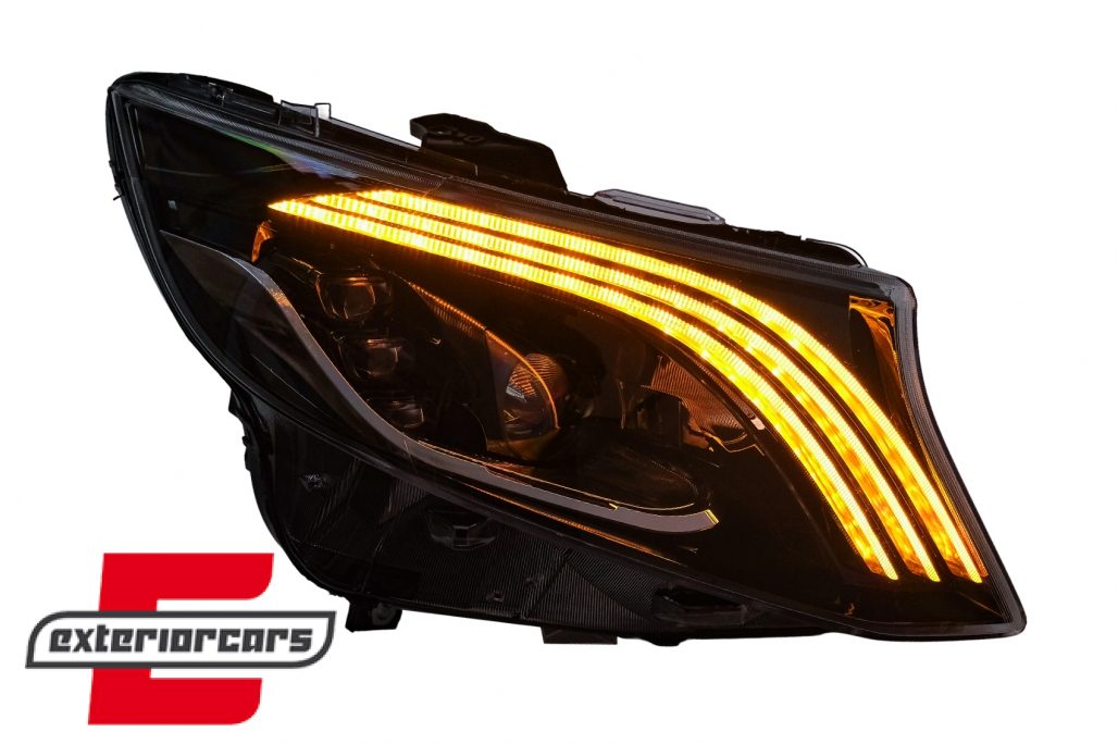 Full LED prednja svjetla SEQ žmigavci (crna) / Mercedes V-klasa Vito W447 (2014-2023) - Slika 16