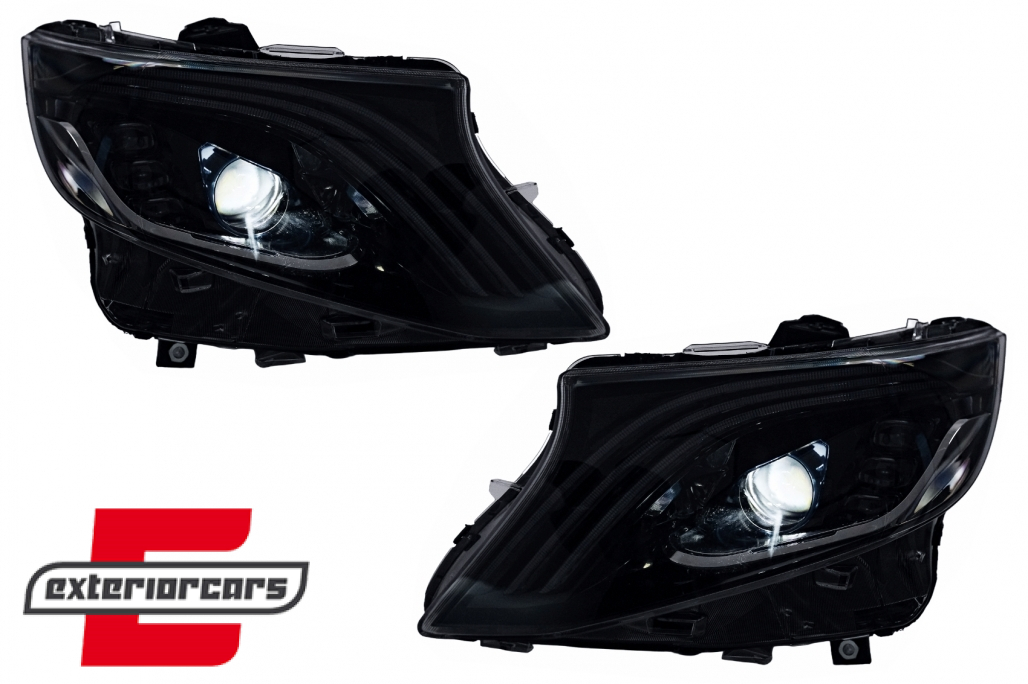 Full LED prednja svjetla SEQ žmigavci (crna) / Mercedes V-klasa Vito W447 (2014-2023) - Slika 8