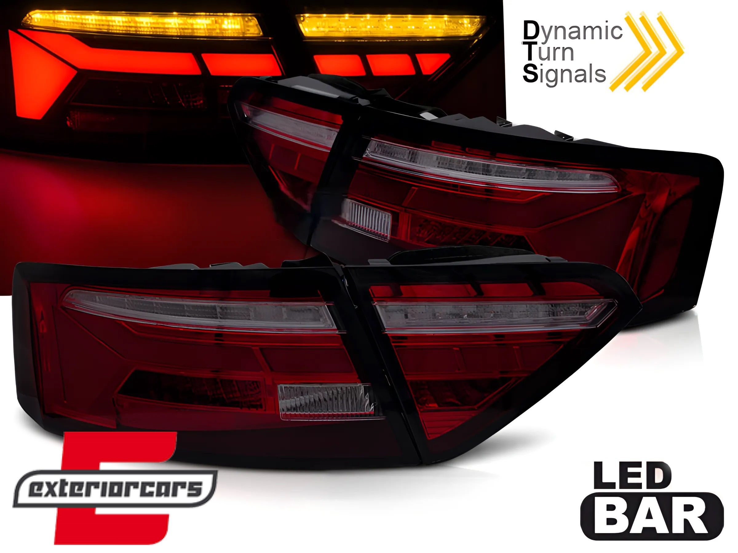Full LED stražnja svjetla SEQ žmigavci LedBar dizajn (crvena/smoke) / Audi A5 8T Facelift (2012-2016)
