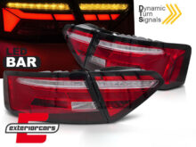 Full LED stražnja svjetla SEQ žmigavci LedBar dizajn (crvena/kristal) / Audi A5 8T Facelift (2012-2016)