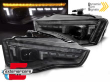 Full LED prednja svjetla LED DRL SEQ žmigavci (crna) / Audi A5 8T Facelift (2012-2016)