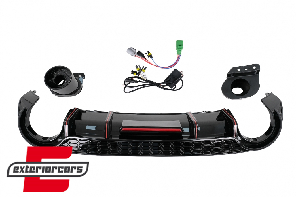 Difuzor zraka sa nastavcima auspuha RS3 dizajn (crna) pogodno za Audi A3 8Y Hatchback S-Line S3 (2020-) - Slika 6