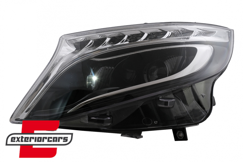 Full LED prednja svjetla SEQ žmigavci (crna) / Mercedes V-klasa W447 Vito (2014-2023) - Slika 11