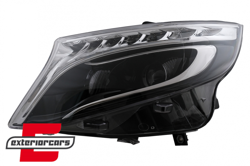 Full LED prednja svjetla SEQ žmigavci (crna) / Mercedes V-klasa W447 Vito (2014-2023) - Slika 2