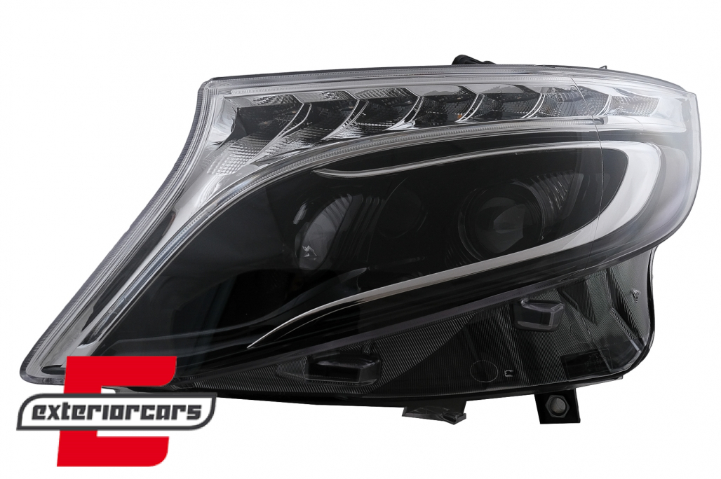 Full LED prednja svjetla SEQ žmigavci (crna) / Mercedes V-klasa W447 Vito (2014-2023) - Slika 3