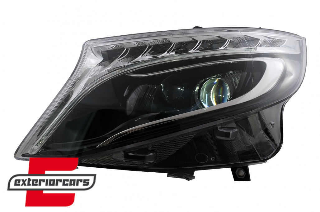 Full LED prednja svjetla SEQ žmigavci (crna) / Mercedes V-klasa W447 Vito (2014-2023) - Slika 6