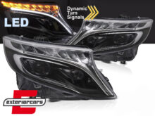 Full LED prednja svjetla SEQ žmigavci (crna) / Mercedes V-klasa W447 Vito (2014-2023)