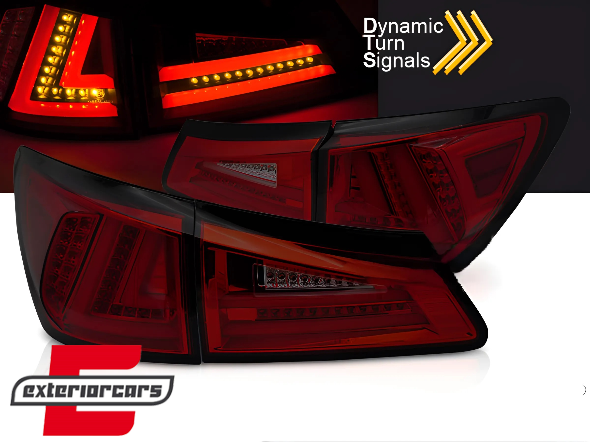 Full LED stražnja svjetla SEQ žmigavci LedBar dizajn (crvena/smoke) / Lexus IS XE20 (2006-2012)
