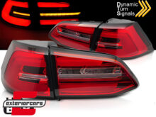 Full LED stražnja svjetla SEQ žmigavci (crvena/kristal) / VW Golf 7 (2013-2017) karavan