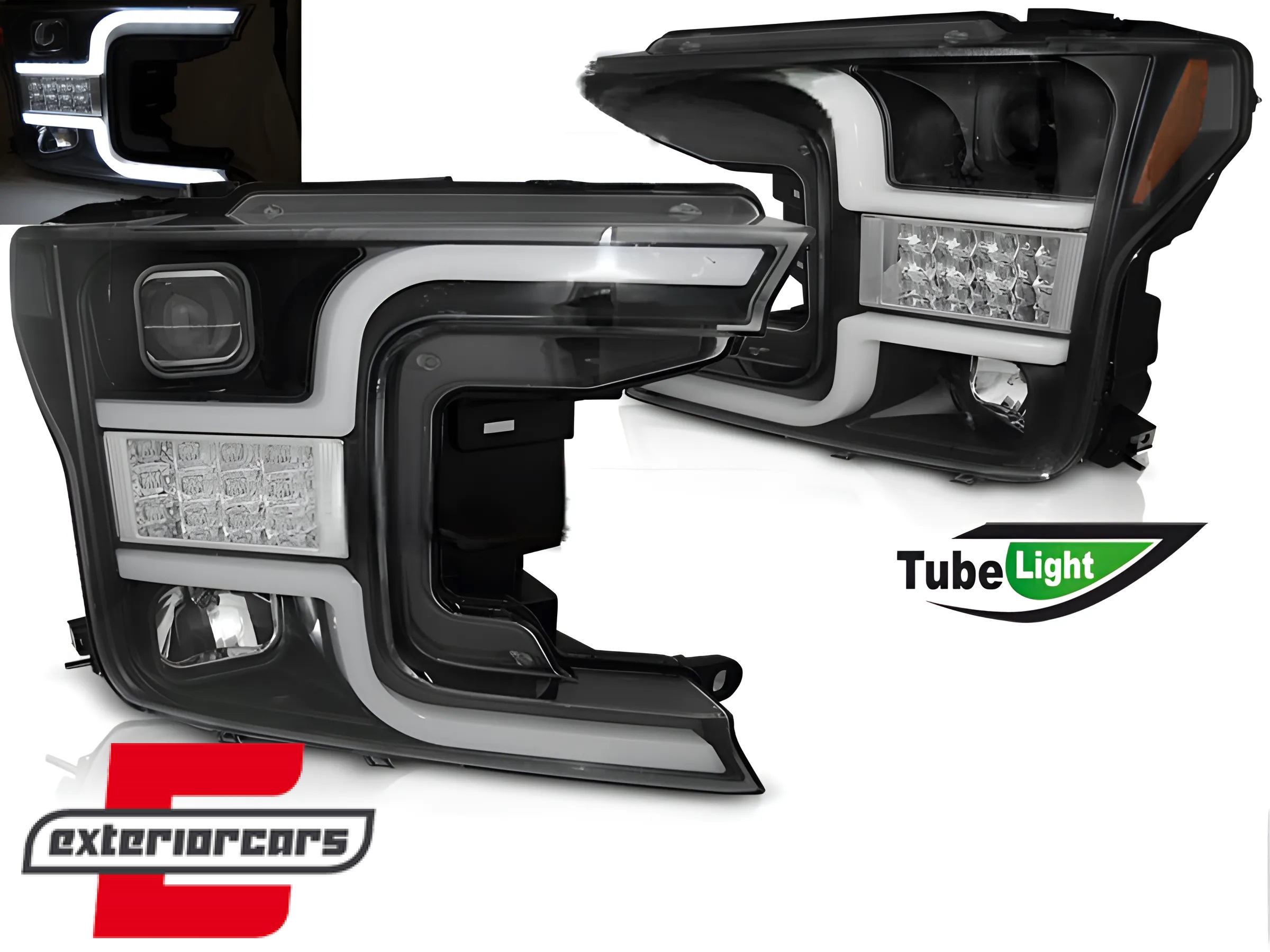 Prednja svjetla LED SEQ žmigavci (crna) / FORD F150 Mk13 Facelift (2017-2020)