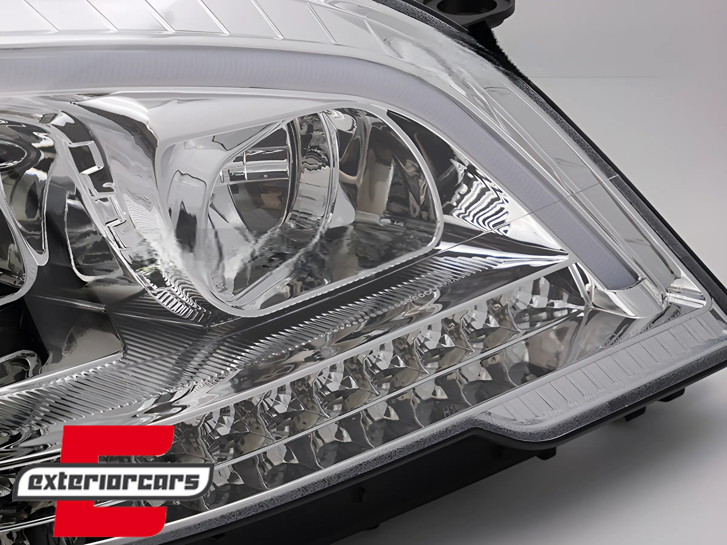 Prednja svjetla TubeLight LED SEQ žmigavci (chrome) / Mercedes ML klasa W164 Facelift (2008-2011) - Slika 3