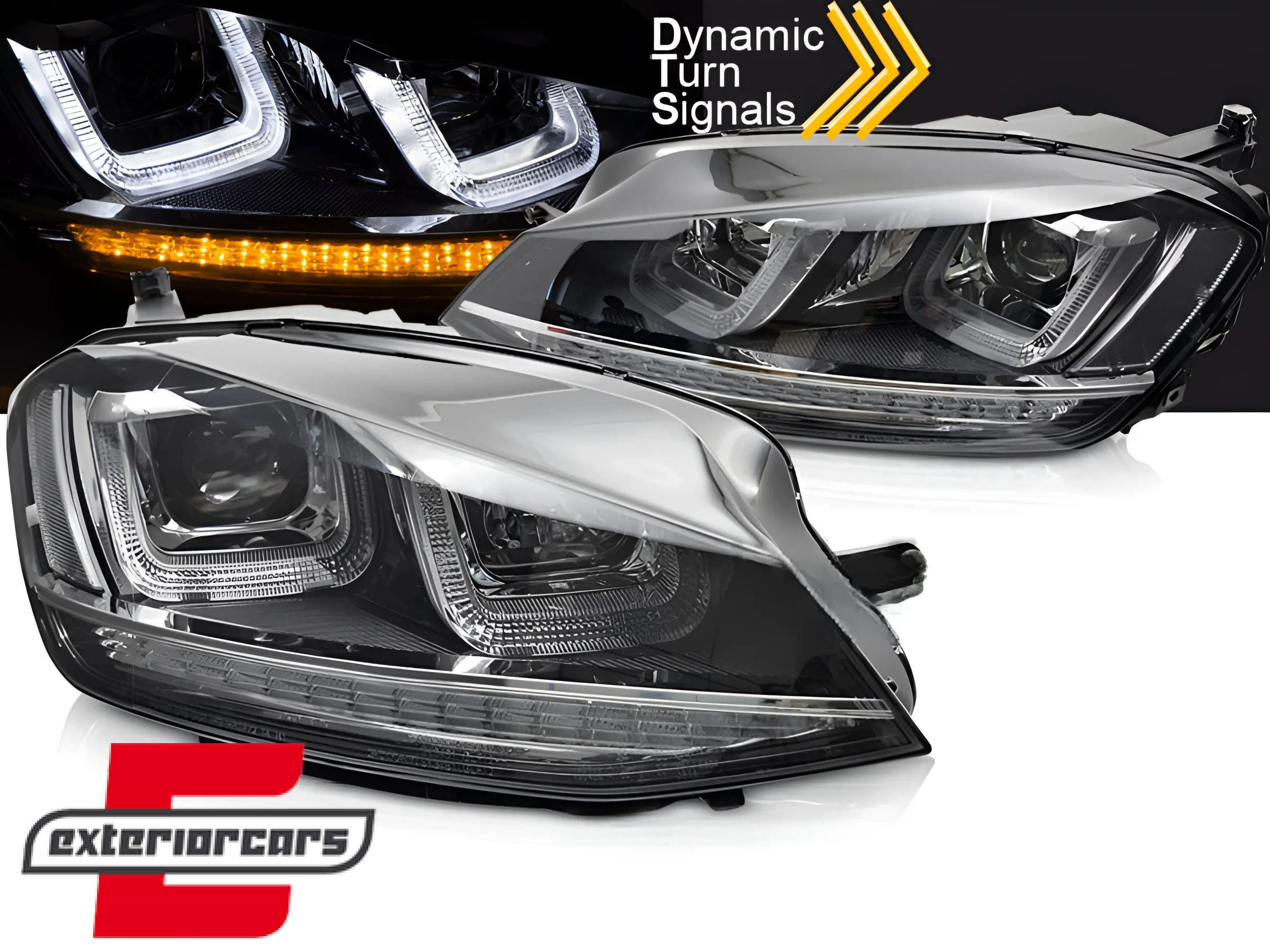 Prednja svjetla 3D LED DRL LED SEQ žmigavci R-line dizajn / VW Golf 7 VII (2012-2017)