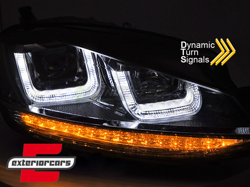 Prednja svjetla 3D LED DRL LED SEQ žmigavci GTI dizajn / VW Golf 7 VII (2012-2017) - Slika 5