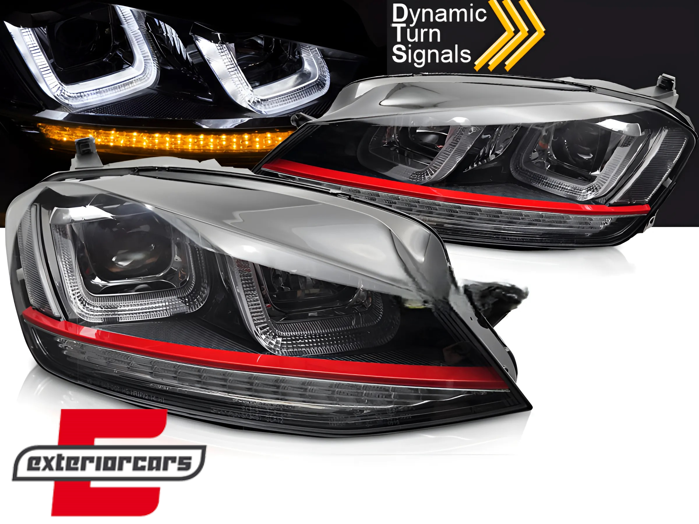 Prednja svjetla 3D LED DRL LED SEQ žmigavci GTI dizajn / VW Golf 7 VII (2012-2017)
