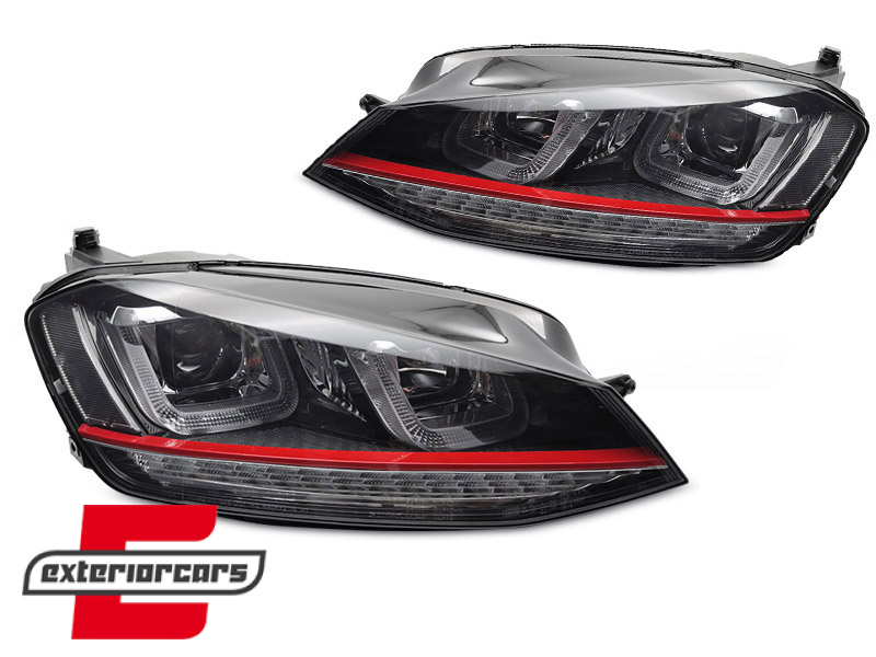 Prednja svjetla 3D LED DRL LED SEQ žmigavci GTI dizajn / VW Golf 7 VII (2012-2017) - Slika 2
